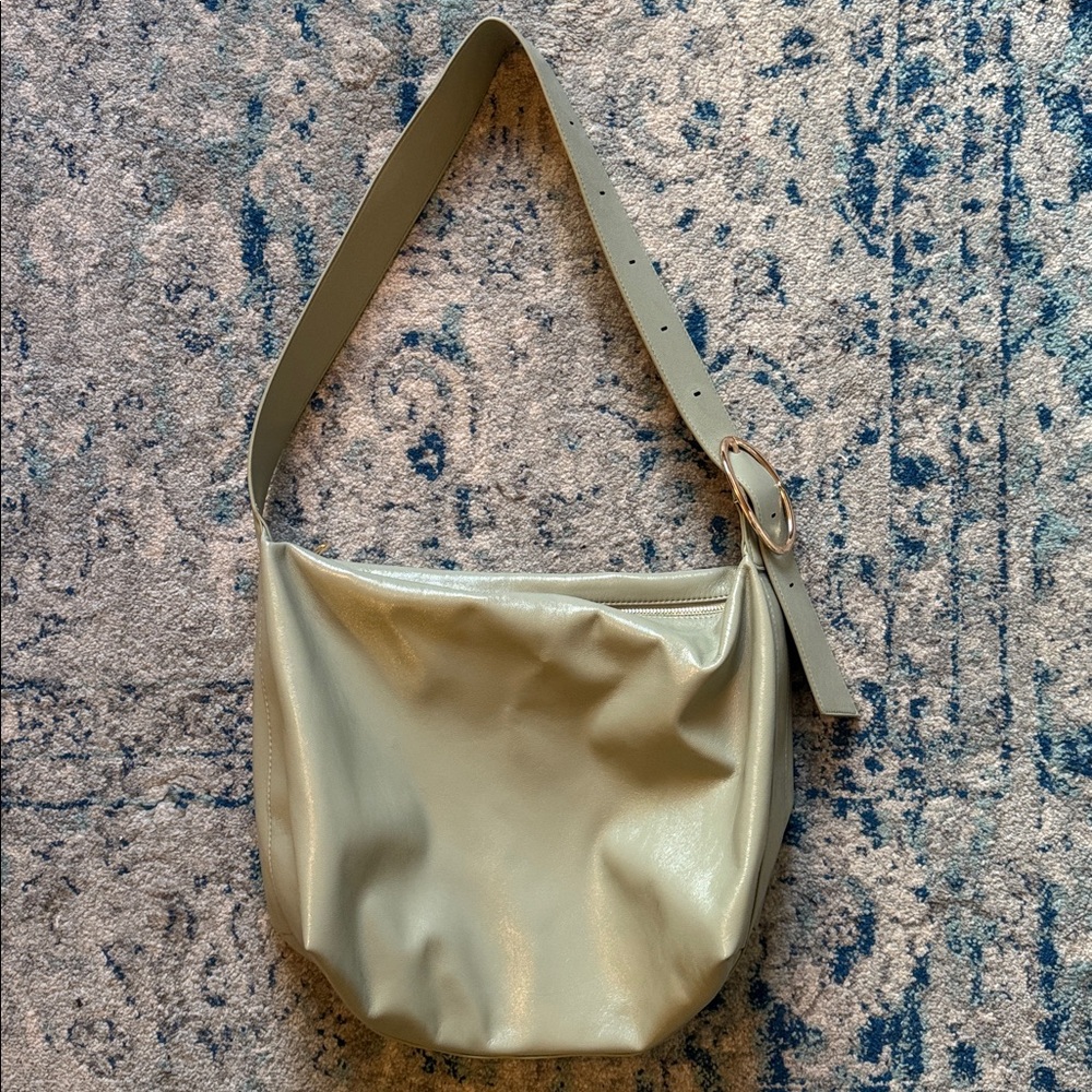 Stylish Pastel sage Green/Gray Cream Shoulder Bag